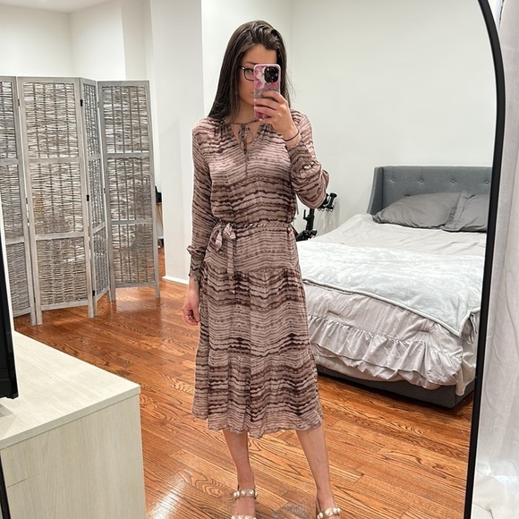 NWT Anthropologie Cloth & Stone Striped Dye Wrap Midi Dress XXS - Picture 3 of 10